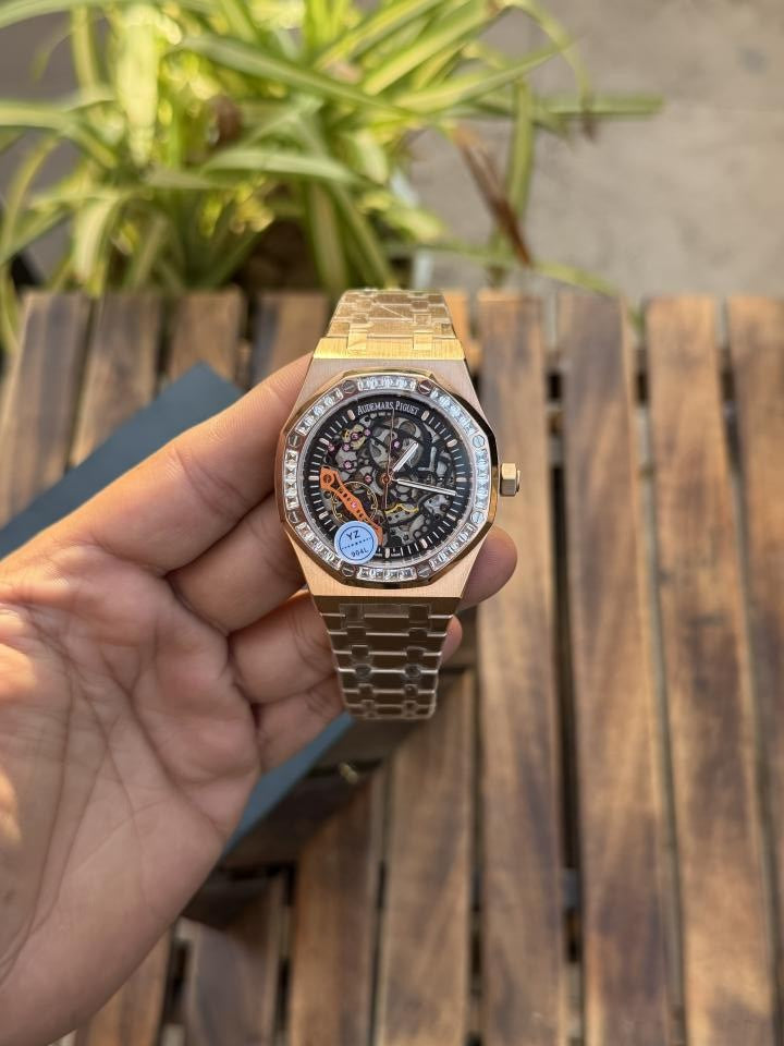 Audemars Pigue t Royal Oak Skeleton Diamond bazel Automatic Watch